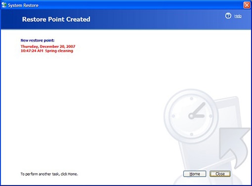 How to run system restore on windows xp from command prompt