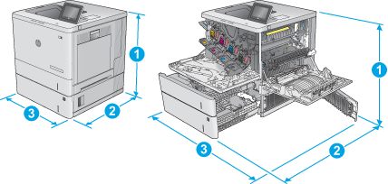HP Color LaserJet Enterprise M552, M553 - Especificações da impressora |  Suporte ao cliente HP®