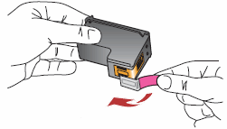 Illustration of removing the protective tape