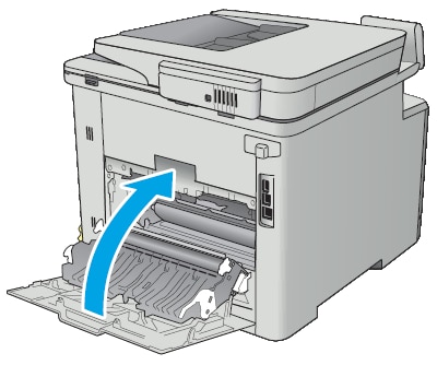 HP Color LaserJet Pro MFP M377, M477 - Clear paper jams in the rear door  and fuser area | HP® Customer Support