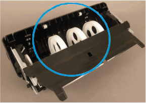 Imagen: Rodillos internos del módulo de impresión a doble cara.