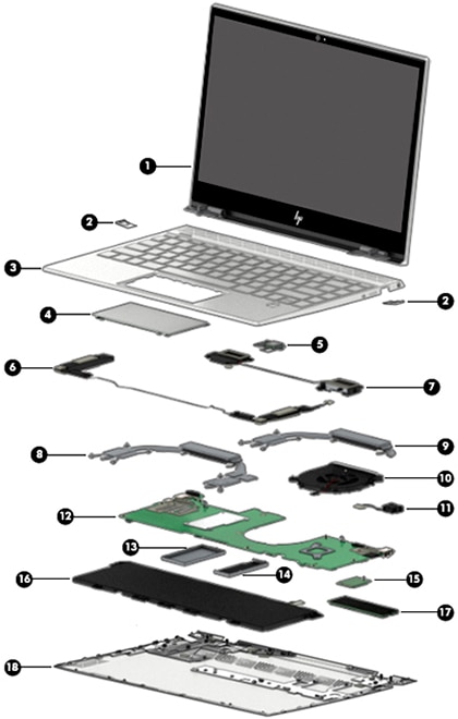 HP ENVY 13-aq0000 Laptop PC - Illustrated Parts | HP® Customer Support