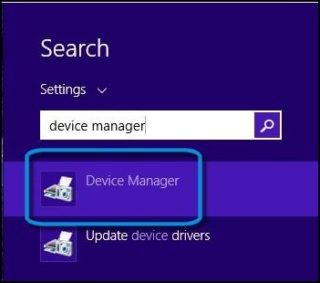  Device manager text in search box