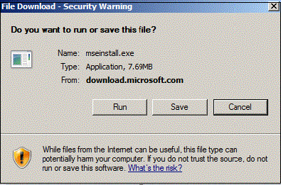 Image of Security Warning window