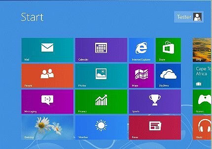 Pantalla Inicio de Windows 8