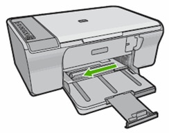 Illustration du déplacement du guide de largeur du papier vers l'extérieur