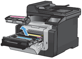 Replacing Cartridges for HP LaserJet Pro CM1415fn and CM1415fnw Color  Multifunction Printers | HP® Customer Support