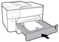 De invoerlade in de printer plaatsen