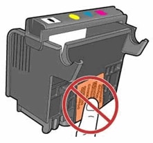 Image: Do not touch the electrical contacts.