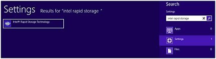 Intel Rapid Storage Technology en Windows 8