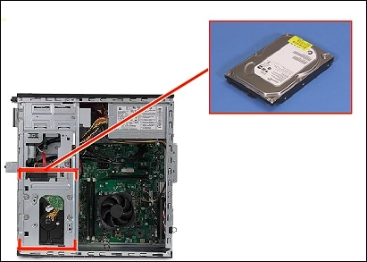 Locating the hard disk drive