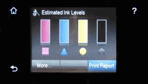 Image: Example of estimated ink levels on the control panel