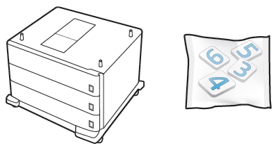 HP PageWide Enterprise, HP PageWide Managed - Installazione del vassoio  carta da 3 x 550 fogli e relativo supporto