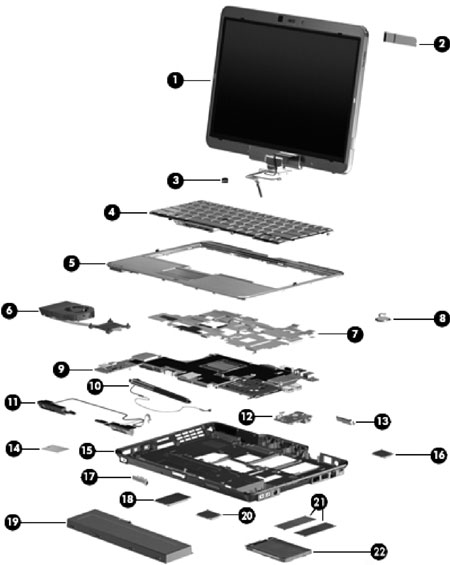 Tablet PC HP EliteBook 2740p - Peças sobressalentes | Suporte ao cliente HP®