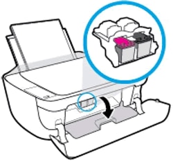Immagine: Apertura dello sportello di accesso alle cartucce di inchiostro