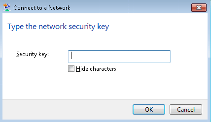 Type the network security key