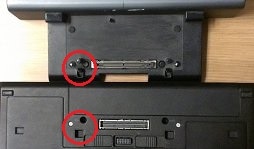 Image: Computer connections not aligning with docking station connectors