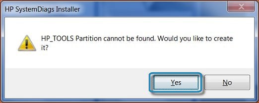 Création de la partition HP_TOOLS
