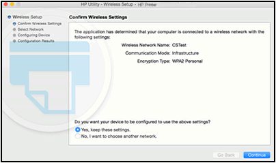 Image: Confirm your network displays to configure the connection