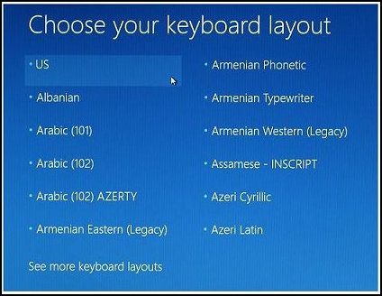 windows 10 update choose your keyboard layout