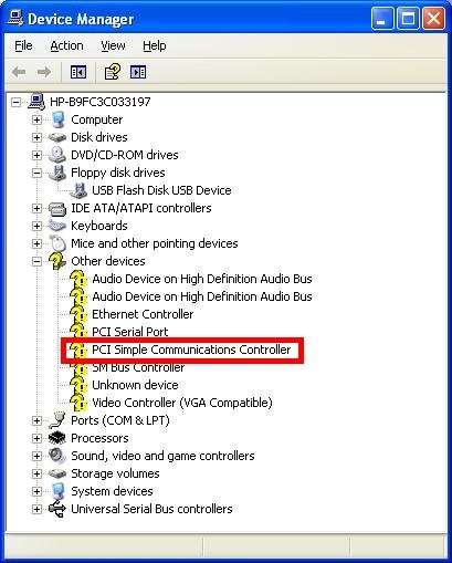 pci simple communications controller intel download