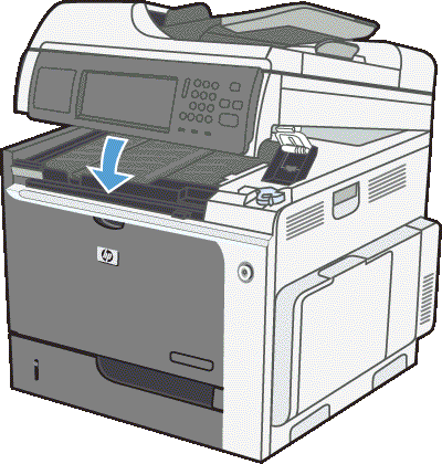 HP Color LaserJet Enterprise CM4540 MFP - 13.B2, 13.E5 yläkannen paperitukos  | HP®-asiakastuki
