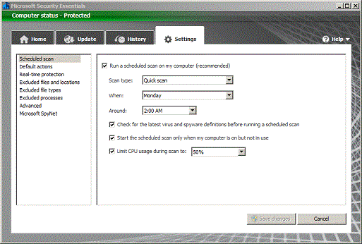 Image of Scheduled scan window