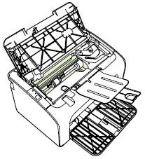 Ilustração da cavidade do cartucho de impressão.