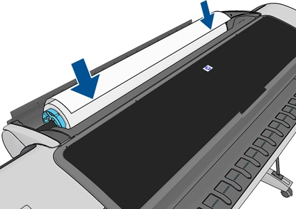 HP Designjet Z5400 PostScript ePrinter Series - Load a roll into the  printer | HP® Customer Support