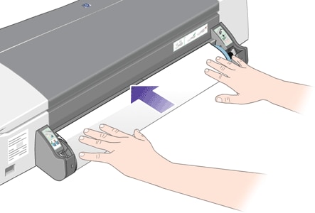HP Designjet 111 Printer Series - Carregar um rolo de papel | Suporte ao  cliente HP®