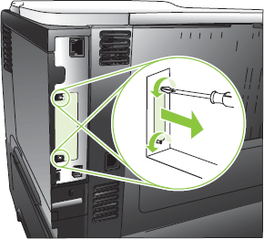 HP LaserJet Enterprise P3015 Printer Series - Replace the HP Jetdirect  Print Server Card | HP® Customer Support