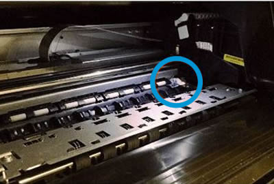 Obstrução dentro da impressora