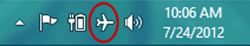 Image: Example of Airplane mode enabled