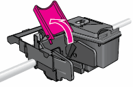 Image: Lifting the lid on the cartridge slot to remove the cartridge
