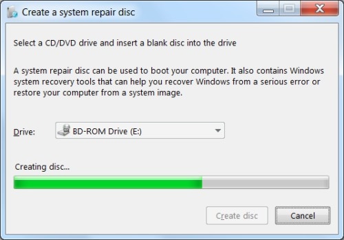 crear un cd-rom de disco de recuperación de Windows