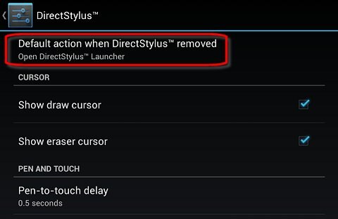 DirectStylus 取り外したときのデフォルトの動作