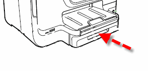 Imagem: Empurre a bandeja de papel dentro da impressora.