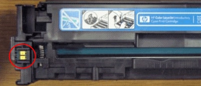 Imagem: Exemplo de etiqueta eletrônica no cartucho de impressão.