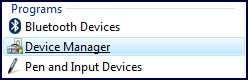 Search results list with Device Manager selected