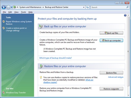 Riparazione Windows Vista