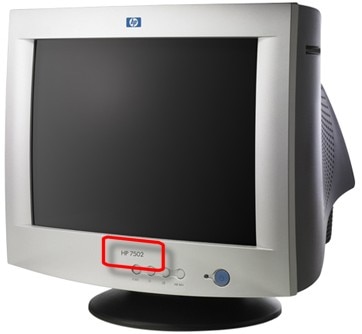 Another example of a model number on a CRT monitor