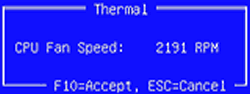 Menú Temperatura en la Utilidad de configuración del BIOS