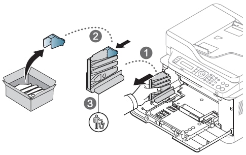 Samsung CLX-330x Color Laser MFP - Replacing the Waste Toner Container |  HP® Customer Support