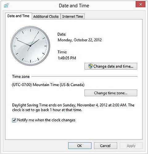Υπολογιστές HP - Ρύθμιση ημερομηνίας και ώρας, Απώλεια ώρας ρολογιού,  Εσφαλμένη ημερομηνία και ώρα (Windows 8) | Υποστήριξη Πελατών HP®
