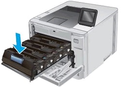 Inserting the toner cartridge into the printer