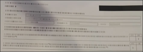 Example of an illegible printout