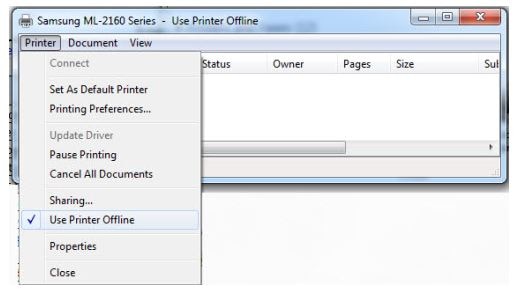 Stampanti laser Samsung Office - Lo stato della stampante connessa tramite  USB è offline | Assistenza clienti HP®