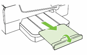 Image: Pulling out the tray extender and lifting the paper catch