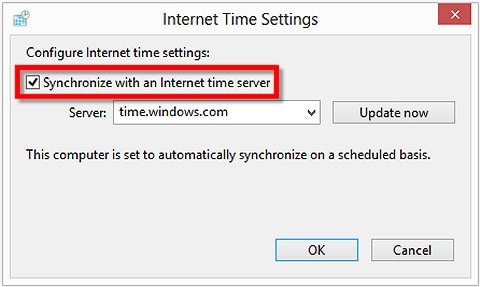 Synchronize with an Internet Time server