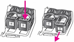 Illustration of removing the black cartridge